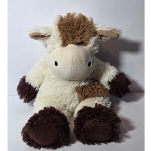 Warmies Microwavable Plush Brown White Cow Bull 13" Lavender Scented Heat Pack